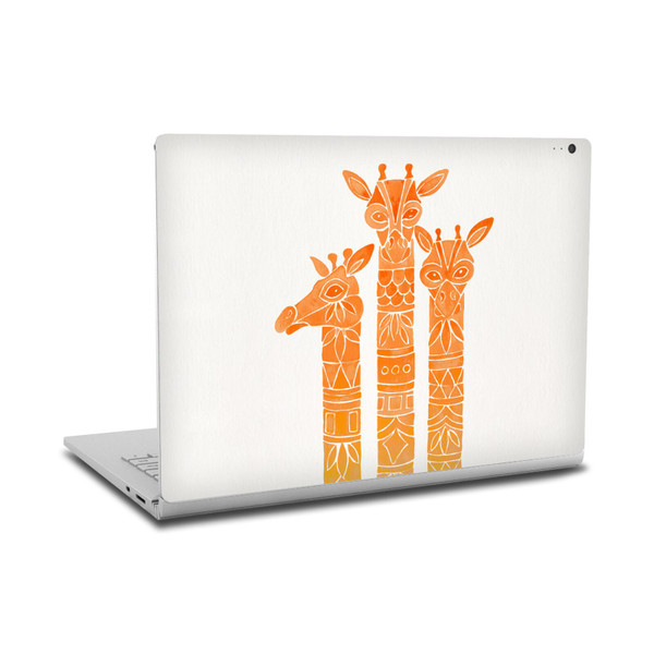 Cat Coquillette Animals Orange Ombre Giraffes Vinyl Sticker Skin Decal Cover for Microsoft Surface Book 2