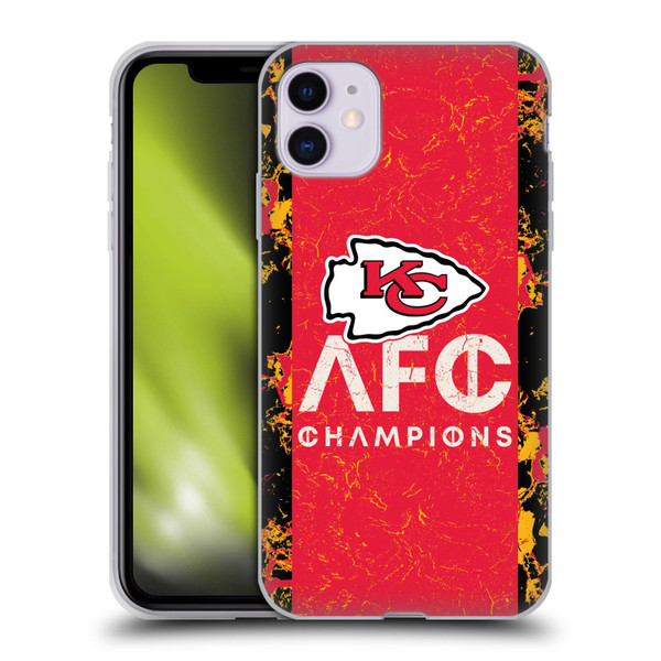 NFL 2024 Division Champions AFC Champ Chiefs Soft Gel Case for Apple iPhone 11