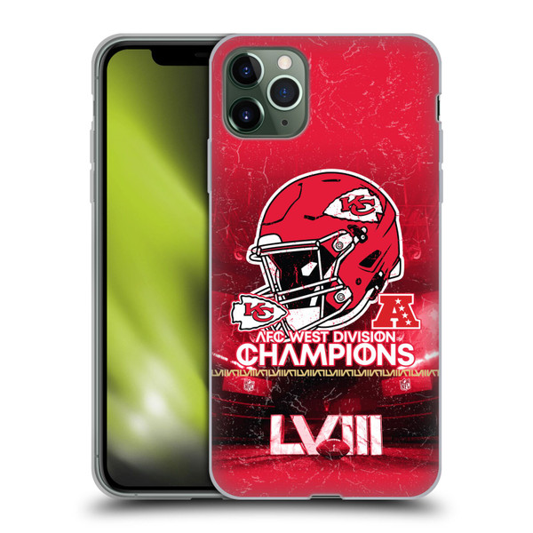 NFL 2024 Division Champions AFC Helmet Chiefs Soft Gel Case for Apple iPhone 11 Pro Max