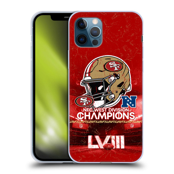 NFL 2024 Division Champions NFC Helmet 49ers Soft Gel Case for Apple iPhone 12 / iPhone 12 Pro