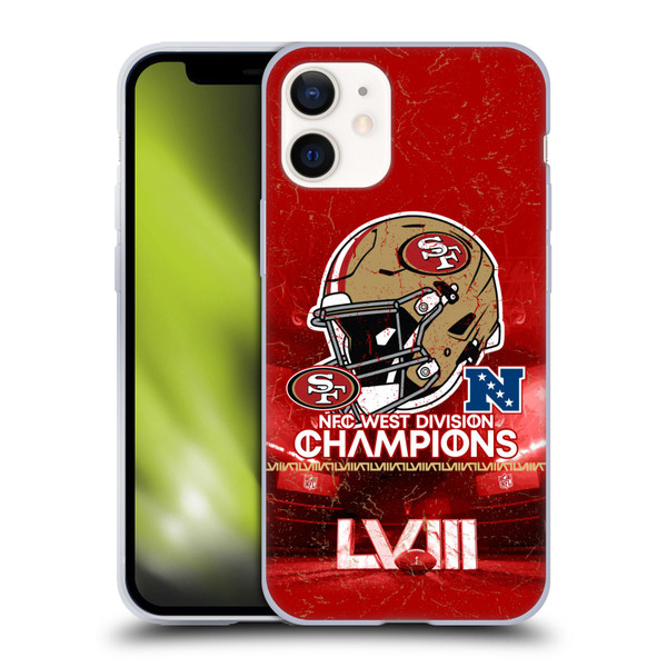 NFL 2024 Division Champions NFC Helmet 49ers Soft Gel Case for Apple iPhone 12 Mini