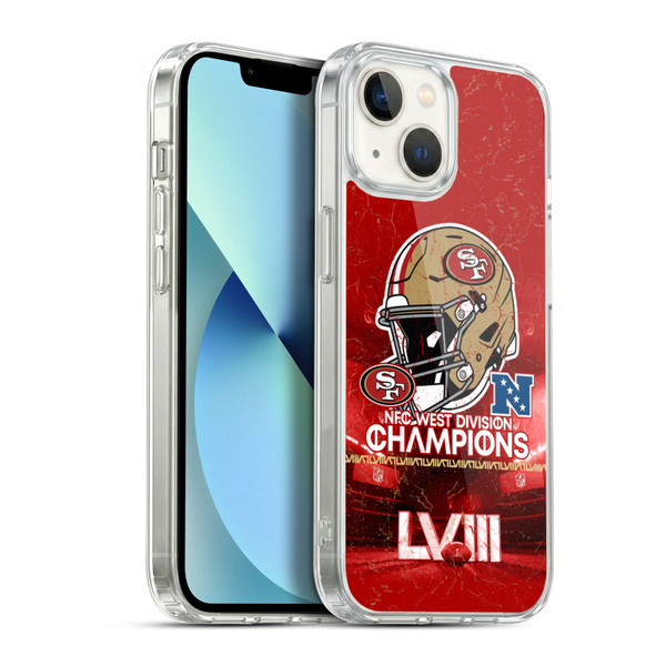 NFL 2024 Division Champions NFC Helmet 49ers Soft Gel Case for Apple iPhone 13