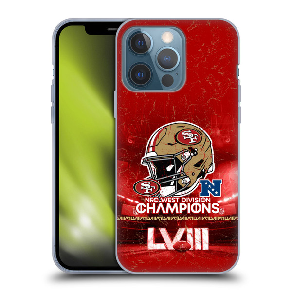 NFL 2024 Division Champions NFC Helmet 49ers Soft Gel Case for Apple iPhone 13 Pro