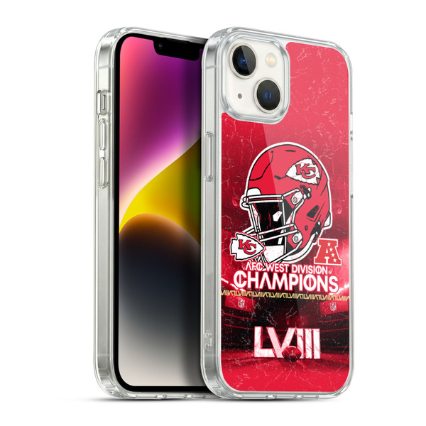 NFL 2024 Division Champions AFC Helmet Chiefs Soft Gel Case for Apple iPhone 14 Plus & MagSafe