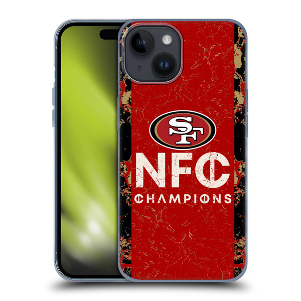 NFL 2024 Division Champions NFC Champ 49ers Soft Gel Case for Apple iPhone 15