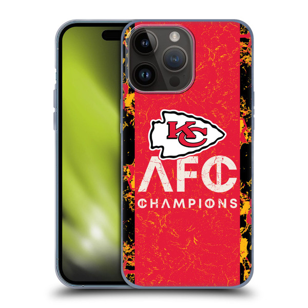 NFL 2024 Division Champions AFC Champ Chiefs Soft Gel Case for Apple iPhone 15 Pro Max