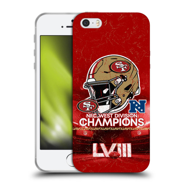 NFL 2024 Division Champions NFC Helmet 49ers Soft Gel Case for Apple iPhone 5 / 5s / iPhone SE 2016