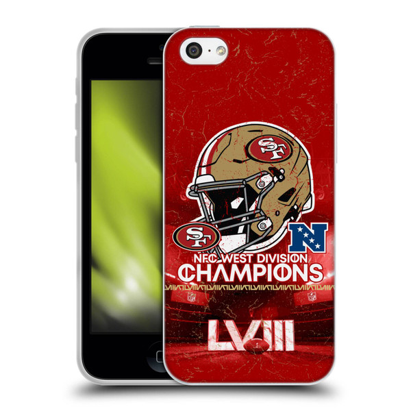NFL 2024 Division Champions NFC Helmet 49ers Soft Gel Case for Apple iPhone 5c
