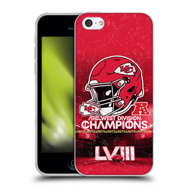 NFL 2024 Division Champions AFC Helmet Chiefs Soft Gel Case for Apple iPhone 5c