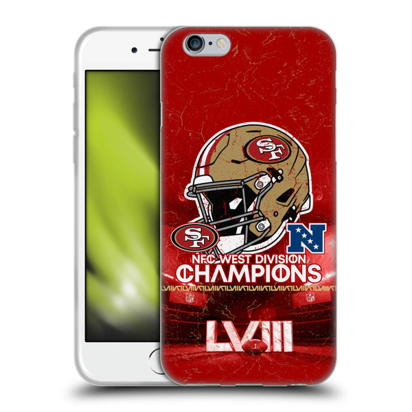 NFL 2024 Division Champions NFC Helmet 49ers Soft Gel Case for Apple iPhone 6 / iPhone 6s