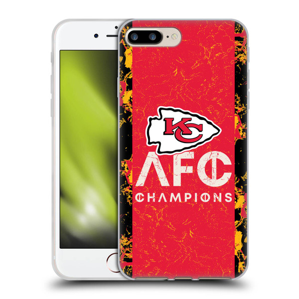 NFL 2024 Division Champions AFC Champ Chiefs Soft Gel Case for Apple iPhone 7 Plus / iPhone 8 Plus