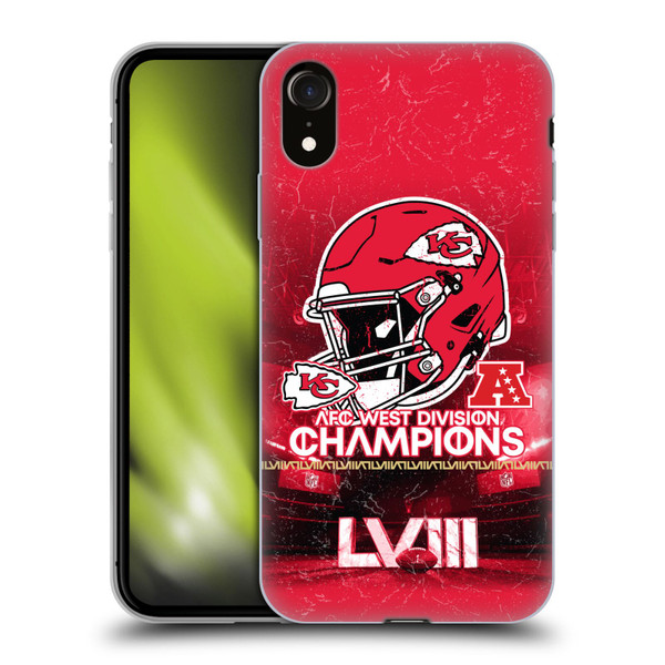 NFL 2024 Division Champions AFC Helmet Chiefs Soft Gel Case for Apple iPhone XR