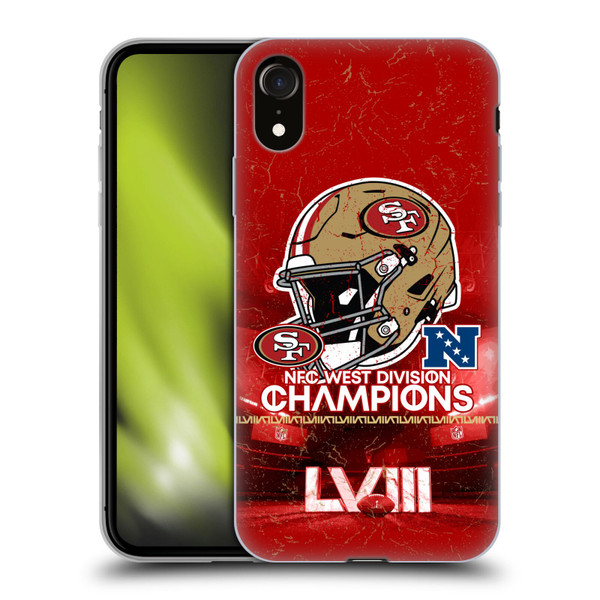 NFL 2024 Division Champions NFC Helmet 49ers Soft Gel Case for Apple iPhone XR