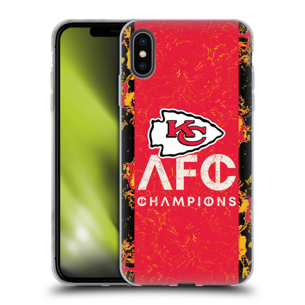 NFL 2024 Division Champions AFC Champ Chiefs Soft Gel Case for Apple iPhone XS Max