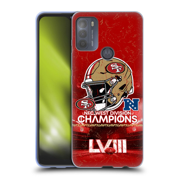 NFL 2024 Division Champions NFC Helmet 49ers Soft Gel Case for Motorola Moto G50