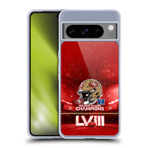 NFL 2024 Division Champions NFC Helmet 49ers Soft Gel Case for Google Pixel 8 Pro