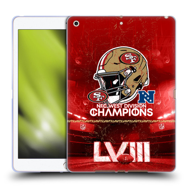 NFL 2024 Division Champions NFC Helmet 49ers Soft Gel Case for Apple iPad 10.2 2019/2020/2021