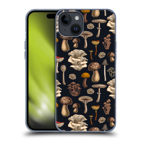 Katerina Kirilova Art Wild Mushrooms Soft Gel Case for Apple iPhone 15 Plus