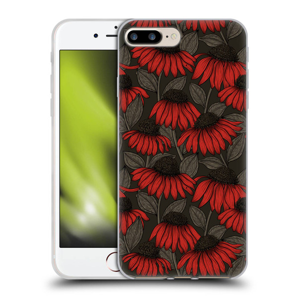 Katerina Kirilova Art Red Coneflowers Soft Gel Case for Apple iPhone 7 Plus / iPhone 8 Plus