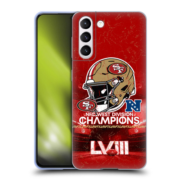 NFL 2024 Division Champions NFC Helmet 49ers Soft Gel Case for Samsung Galaxy S21 5G