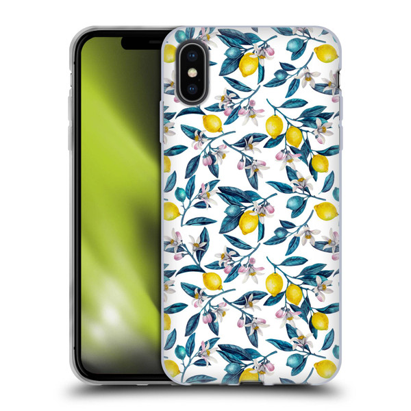 Katerina Kirilova Art Lemons And Blooms Soft Gel Case for Apple iPhone XS Max