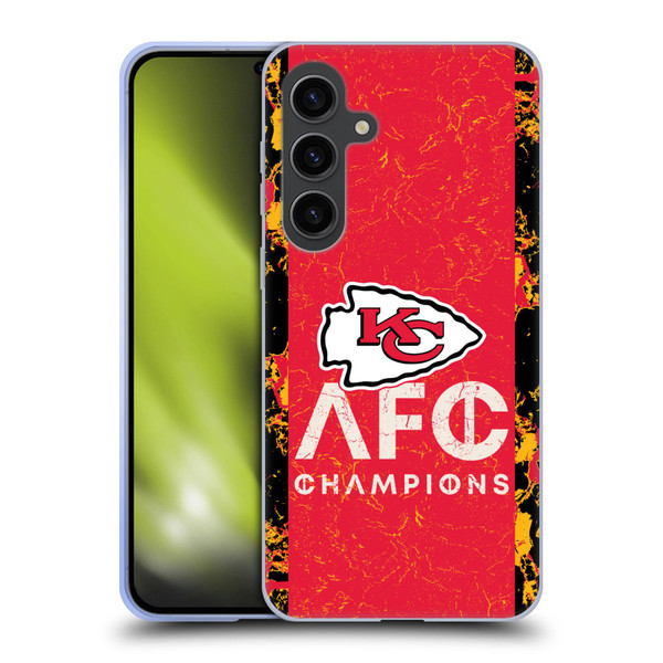 NFL 2024 Division Champions AFC Champ Chiefs Soft Gel Case for Samsung Galaxy S24+ 5G