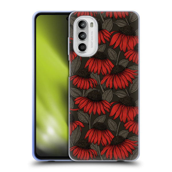 Katerina Kirilova Art Red Coneflowers Soft Gel Case for Motorola Moto G52