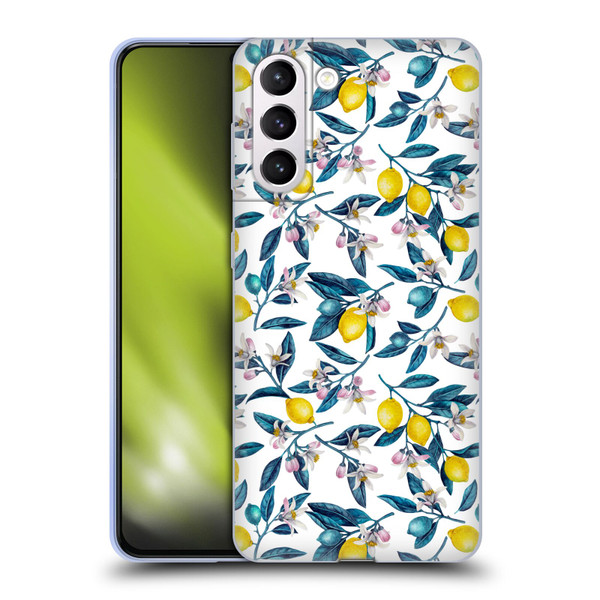 Katerina Kirilova Art Lemons And Blooms Soft Gel Case for Samsung Galaxy S21+ 5G