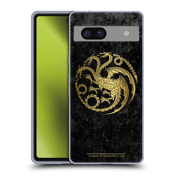 House Of The Dragon: Television Series Season 2 Graphics Gold Targaryen Logo Soft Gel Case for Google Pixel 7a