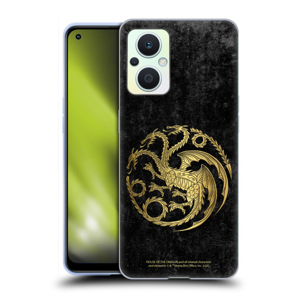 House Of The Dragon: Television Series Season 2 Graphics Gold Targaryen Logo Soft Gel Case for OPPO Reno8 Lite