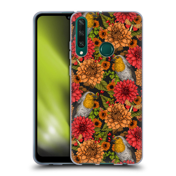 Katerina Kirilova Graphics Robins And Dahlias Soft Gel Case for Huawei Y6p