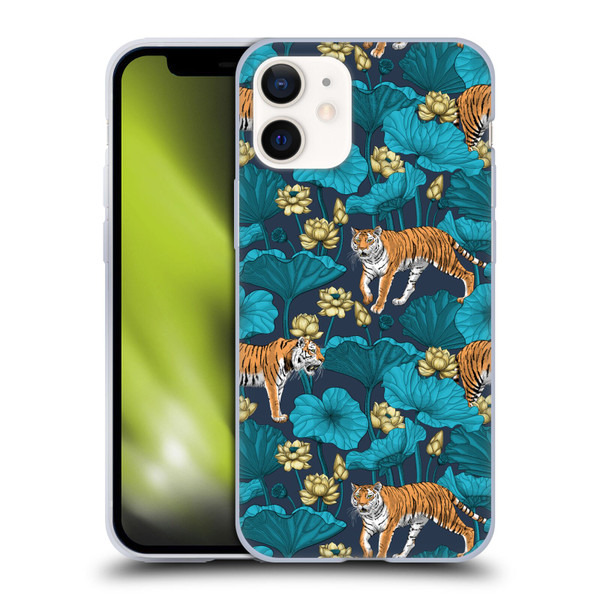 Katerina Kirilova Graphics Tigers In Lotus Pond Soft Gel Case for Apple iPhone 12 Mini