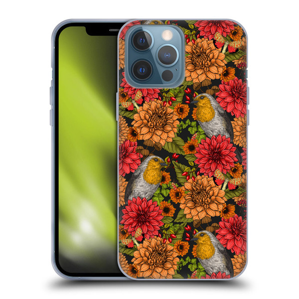 Katerina Kirilova Graphics Robins And Dahlias Soft Gel Case for Apple iPhone 13 Pro Max