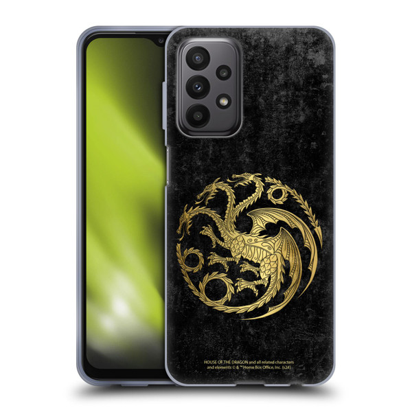 House Of The Dragon: Television Series Season 2 Graphics Gold Targaryen Logo Soft Gel Case for Samsung Galaxy A23 / 5G (2022)