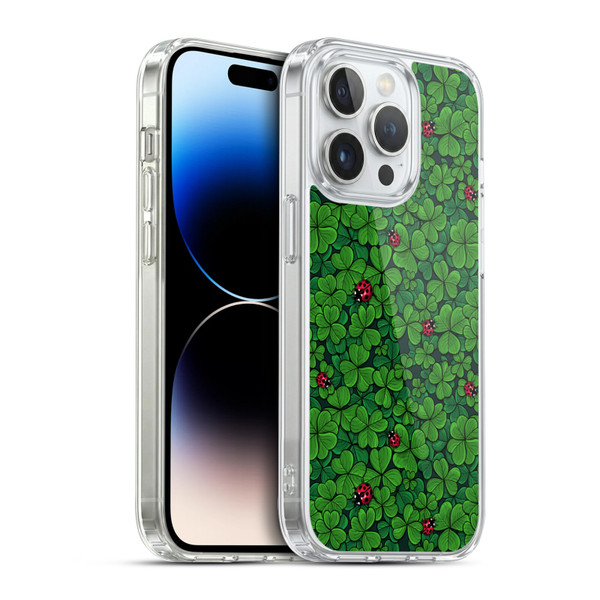 Katerina Kirilova Graphics The Lucky Clover Soft Gel Case for Apple iPhone 14 Pro & MagSafe