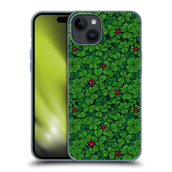Katerina Kirilova Graphics The Lucky Clover Soft Gel Case for Apple iPhone 15 Plus