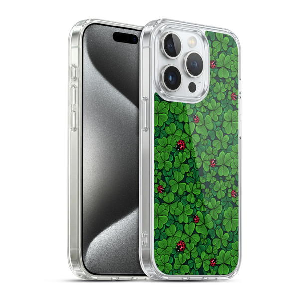 Katerina Kirilova Graphics The Lucky Clover Soft Gel Case for Apple iPhone 15 Pro & MagSafe