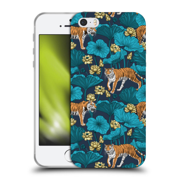 Katerina Kirilova Graphics Tigers In Lotus Pond Soft Gel Case for Apple iPhone 5 / 5s / iPhone SE 2016