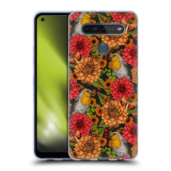 Katerina Kirilova Graphics Robins And Dahlias Soft Gel Case for LG K51S