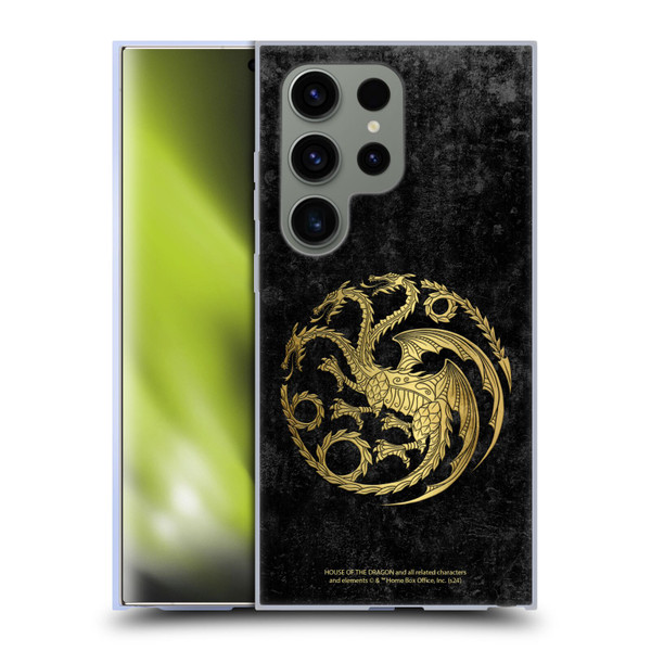 House Of The Dragon: Television Series Season 2 Graphics Gold Targaryen Logo Soft Gel Case for Samsung Galaxy S24 Ultra 5G