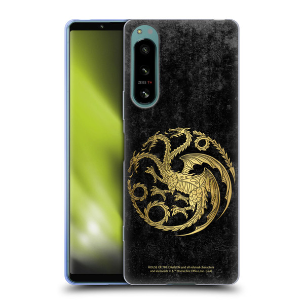 House Of The Dragon: Television Series Season 2 Graphics Gold Targaryen Logo Soft Gel Case for Sony Xperia 5 IV