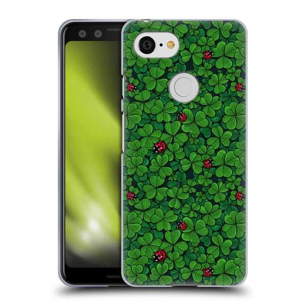 Katerina Kirilova Graphics The Lucky Clover Soft Gel Case for Google Pixel 3