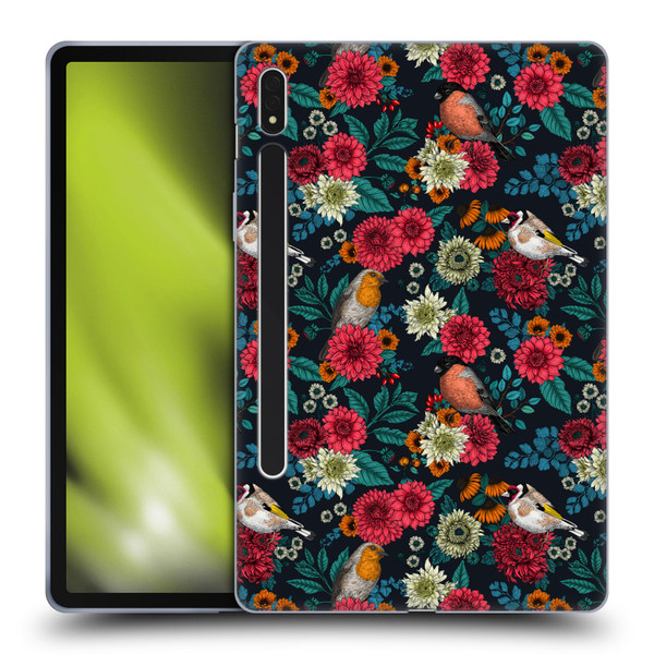 Katerina Kirilova Graphics Garden Birds Soft Gel Case for Samsung Galaxy Tab S8