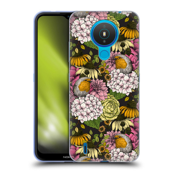 Katerina Kirilova Graphics Robins In The Garden Soft Gel Case for Nokia 1.4