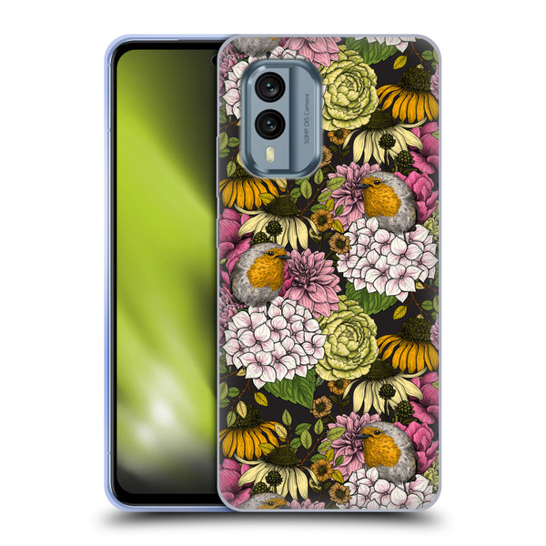 Katerina Kirilova Graphics Robins In The Garden Soft Gel Case for Nokia X30