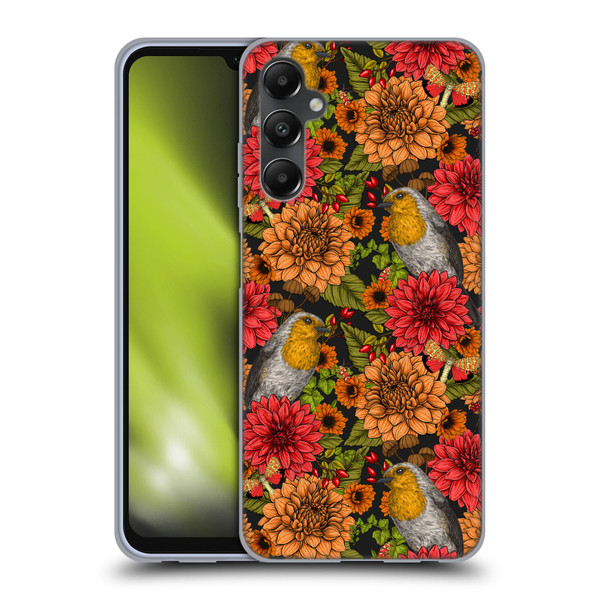 Katerina Kirilova Graphics Robins And Dahlias Soft Gel Case for Samsung Galaxy A05s