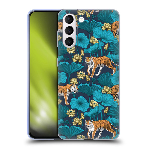 Katerina Kirilova Graphics Tigers In Lotus Pond Soft Gel Case for Samsung Galaxy S21+ 5G