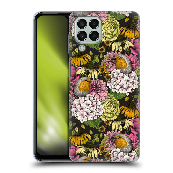 Katerina Kirilova Graphics Robins In The Garden Soft Gel Case for Samsung Galaxy M33 (2022)