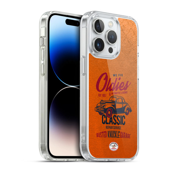 Busted Knuckle Garage Graphics Classic Soft Gel Case for Apple iPhone 13 Pro & MagSafe