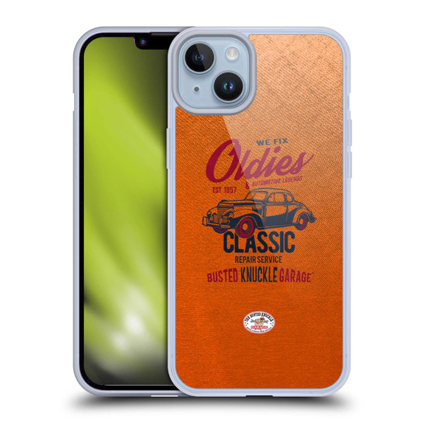 Busted Knuckle Garage Graphics Classic Soft Gel Case for Apple iPhone 14 Plus